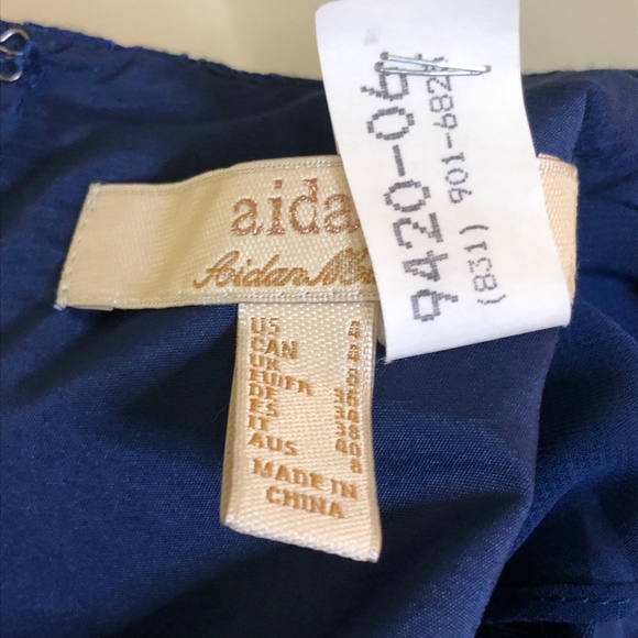 Aidan Mattox Blue Gown Ruffle and Lace Size 4 - Picture 6 of 16